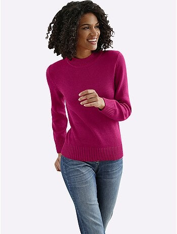 Pull femme col tortue et finitions côtelées manches et ourlet - Taille standard - Witt