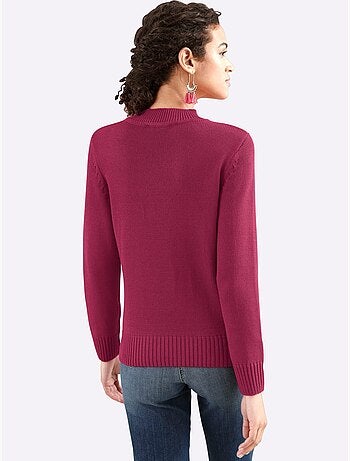 Pull femme col tortue et finitions côtelées manches et ourlet - Taille standard - Witt