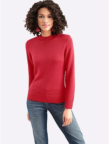 Pull femme col tortue et finitions côtelées manches et ourlet - Taille standard - Witt