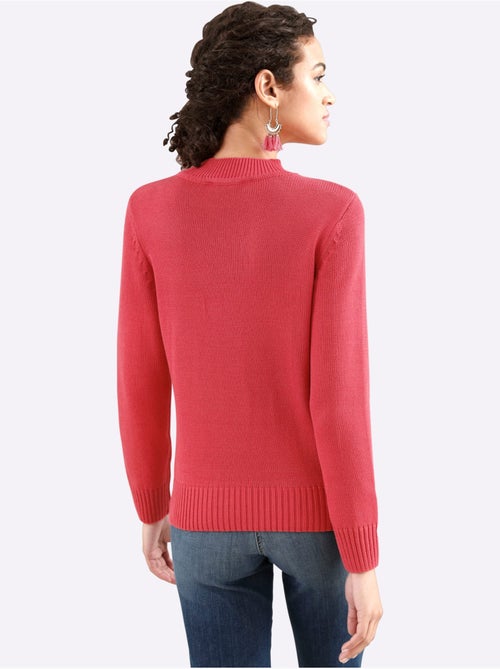 Pull femme col tortue et finitions côtelées - Taille standard - Witt - Kiabi