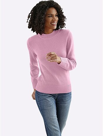 Pull femme col tortue et finitions côtelées manches et ourlet - Taille standard - Witt