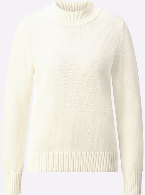 Pull femme col tortue et finitions côtelées manches et ourlet - Taille standard - Witt - Kiabi