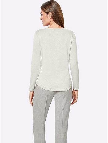 Pull femme en maille uni manches longues - Taille standard - Witt
