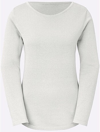 Pull femme en maille uni manches longues - Taille standard - Witt
