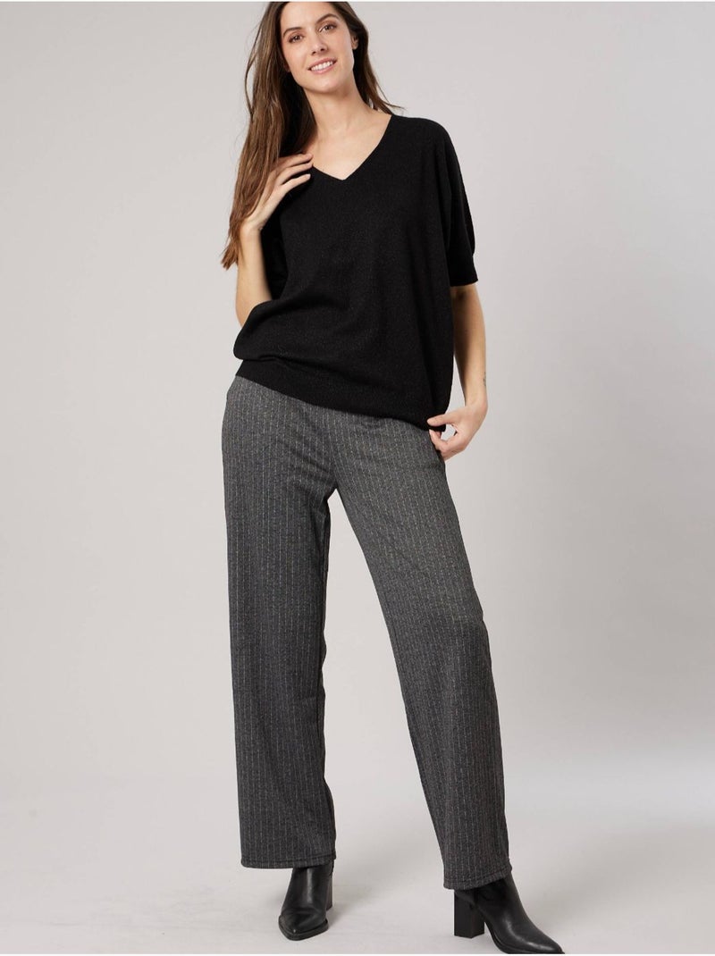 Pull femme effet brillant 'deeluxe' Noir - Kiabi