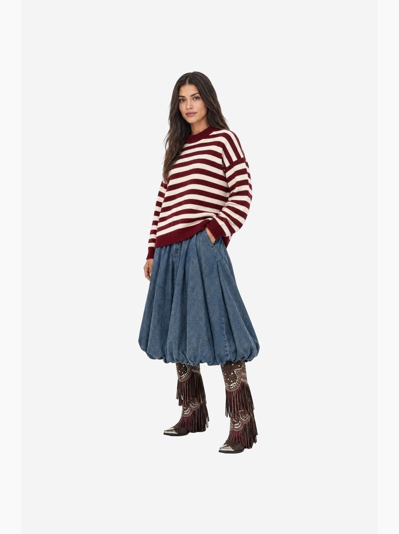 Pull femme en acrylique mixray Rouge bordeaux - Kiabi