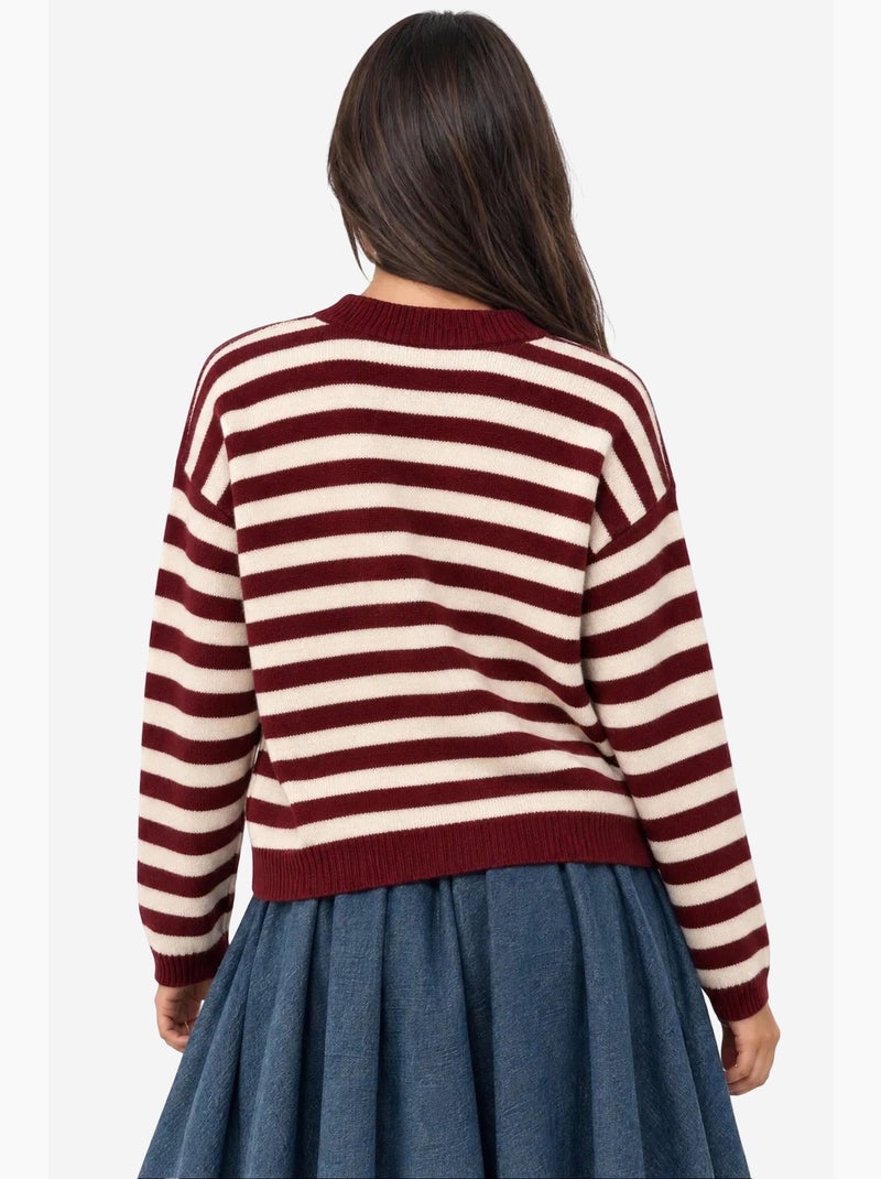 Pull femme en acrylique mixray Rouge bordeaux - Kiabi