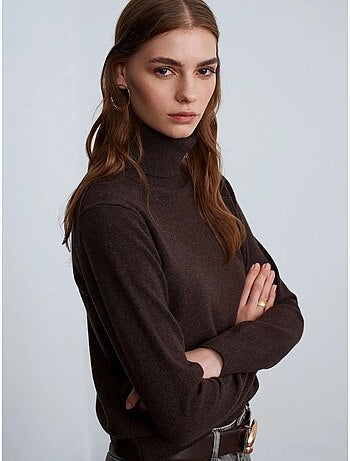 Pull femme en cachemire à col roulé dilvin