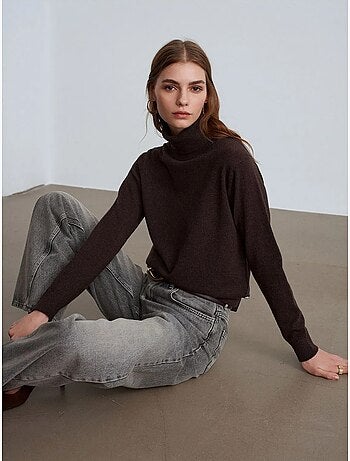 Pull femme en cachemire à col roulé dilvin