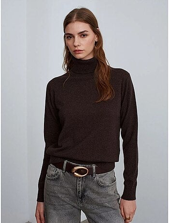 Pull femme en cachemire à col roulé dilvin