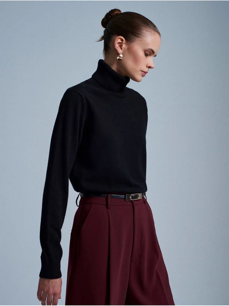 Pull femme en cachemire à col roulé dilvin Noir - Kiabi