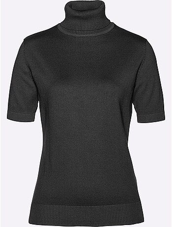 Pull femme en col roulé et manches courtes - taille standard - helline