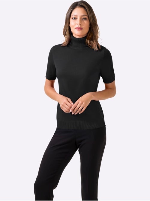 Pull femme en col roulé et manches courtes - Taille standard - Helline - Kiabi Pull femme en col roulé et manches courtes - Taille standard - Helline - Kiabi