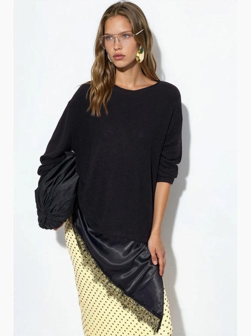 Pull femme en maille à col rond busem - Kiabi