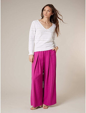 Pull femme en maille ajourée 'Deeluxe'