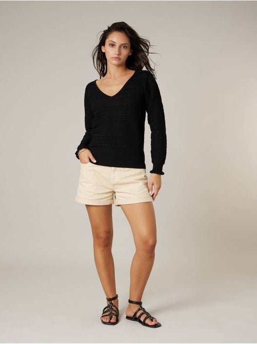 Pull femme en maille ajourée 'Deeluxe' - Kiabi