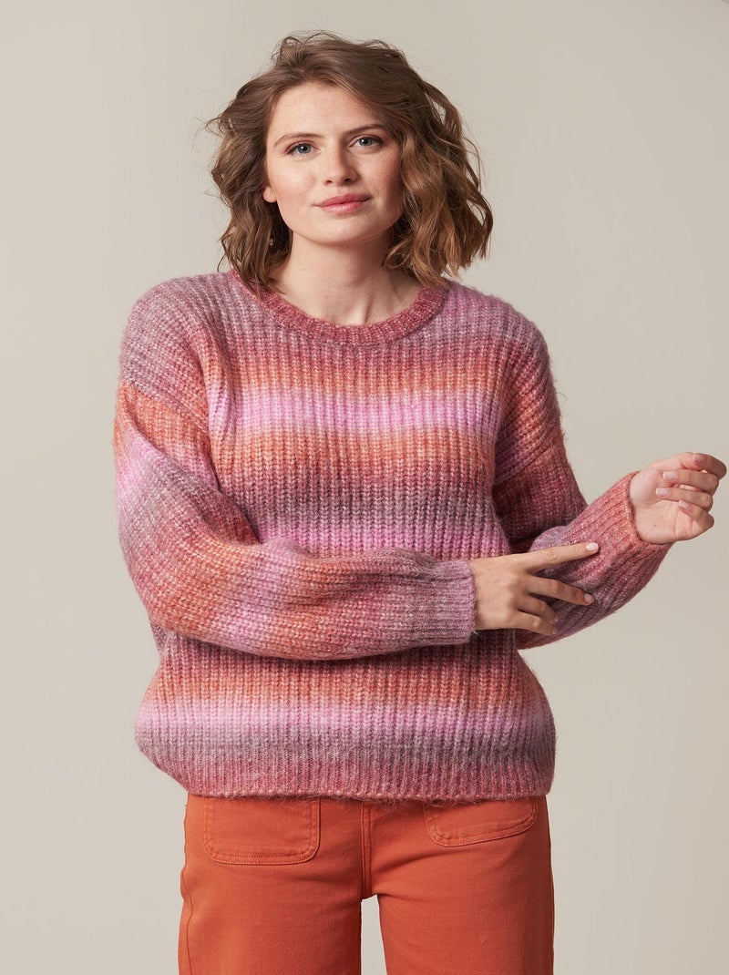 Pull femme en maille avec dégradé de couleurs 'Deeluxe' Multicolore - Kiabi