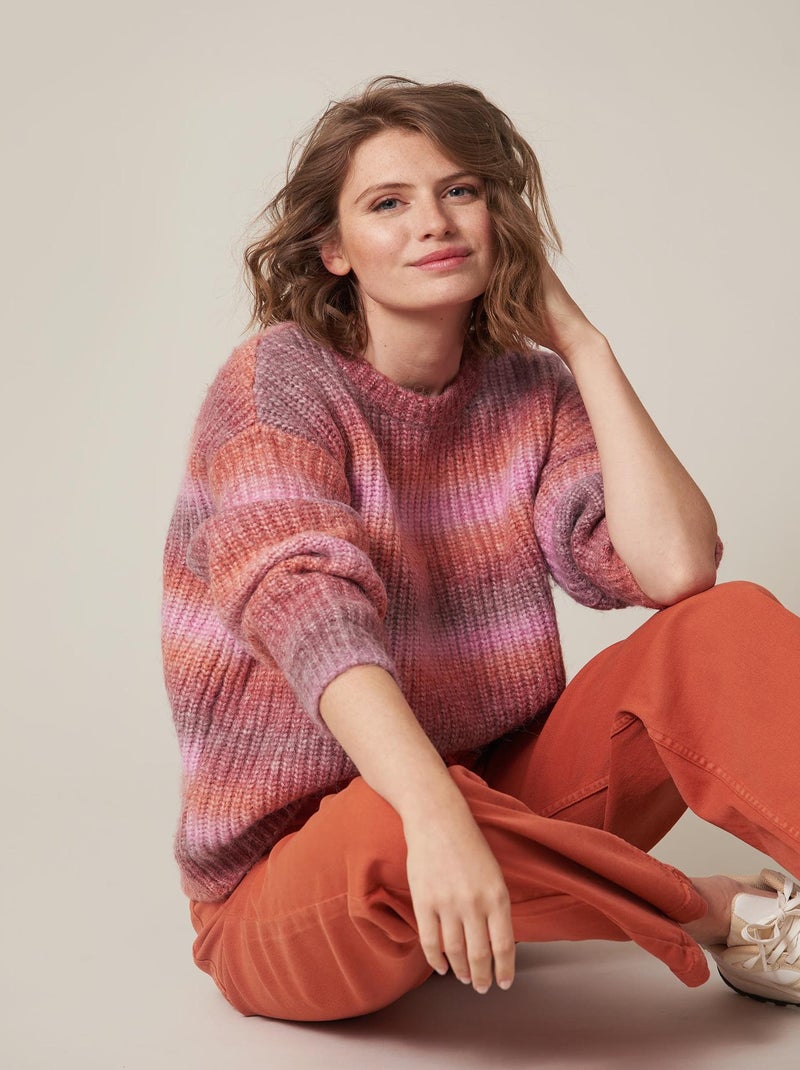 Pull femme en maille avec dégradé de couleurs 'Deeluxe' Multicolore - Kiabi