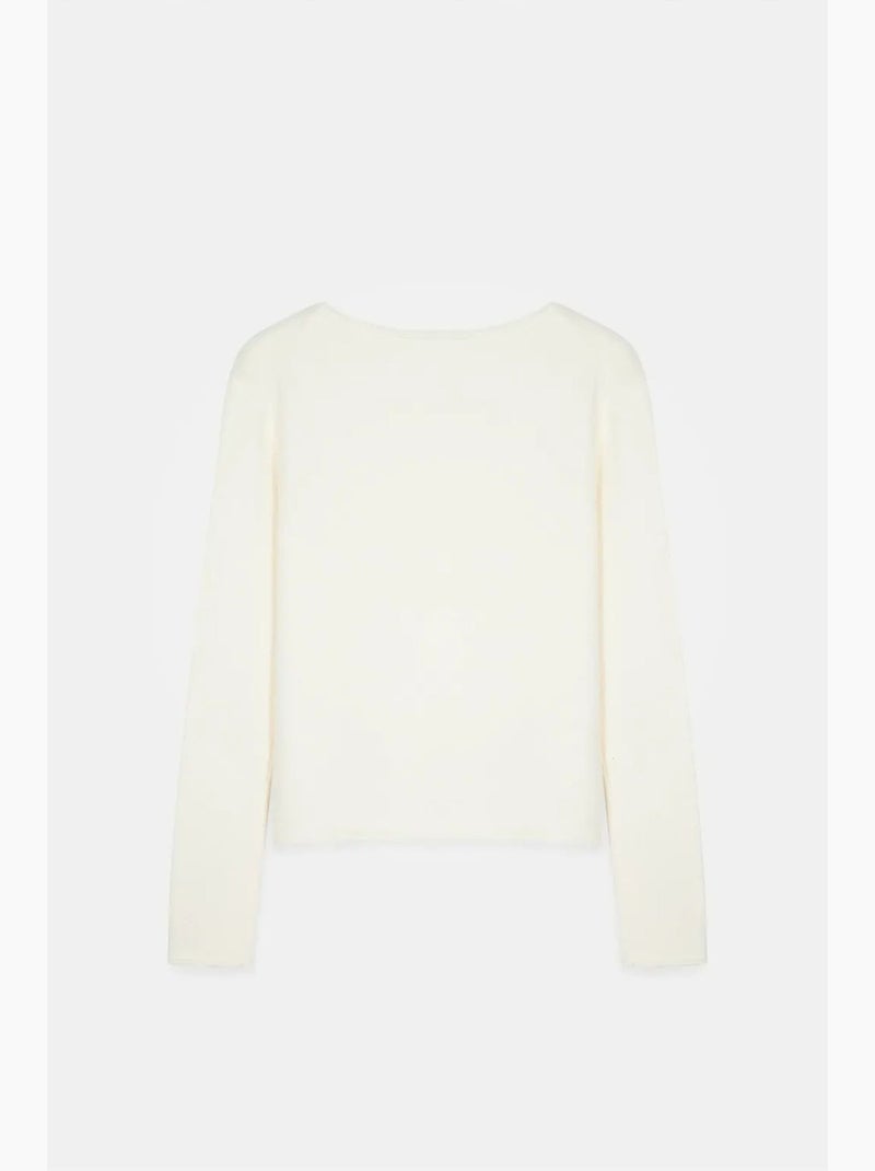Pull femme en maille côtelée à col bateau dilvin Crème - Kiabi