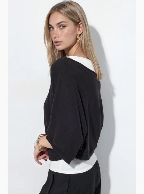 Pull femme en maille côtelée à col rond busem - Kiabi Pull femme en maille côtelée à col rond busem - Kiabi
