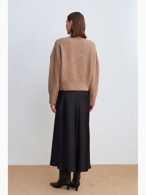 Pull femme en maille côtelée à col v dilvin - Kiabi