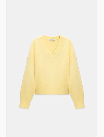 Pull femme en maille côtelée à col v dilvin