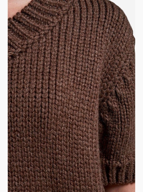 Pull femme en maille côtelée à col v dilvin - Kiabi Pull femme en maille côtelée à col v dilvin - Kiabi