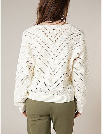 Pull femme en maille crochet 'Deeluxe'