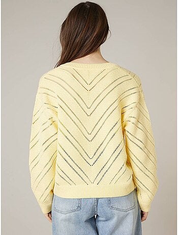 Pull femme en maille crochet 'Deeluxe'