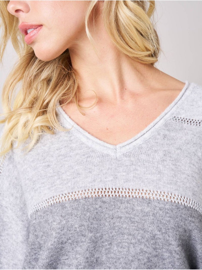 Pull femme en maille  'deeluxe' Gris - Kiabi