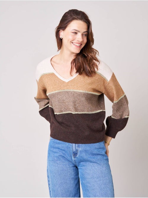 Pull femme en maille  'deeluxe' - Kiabi