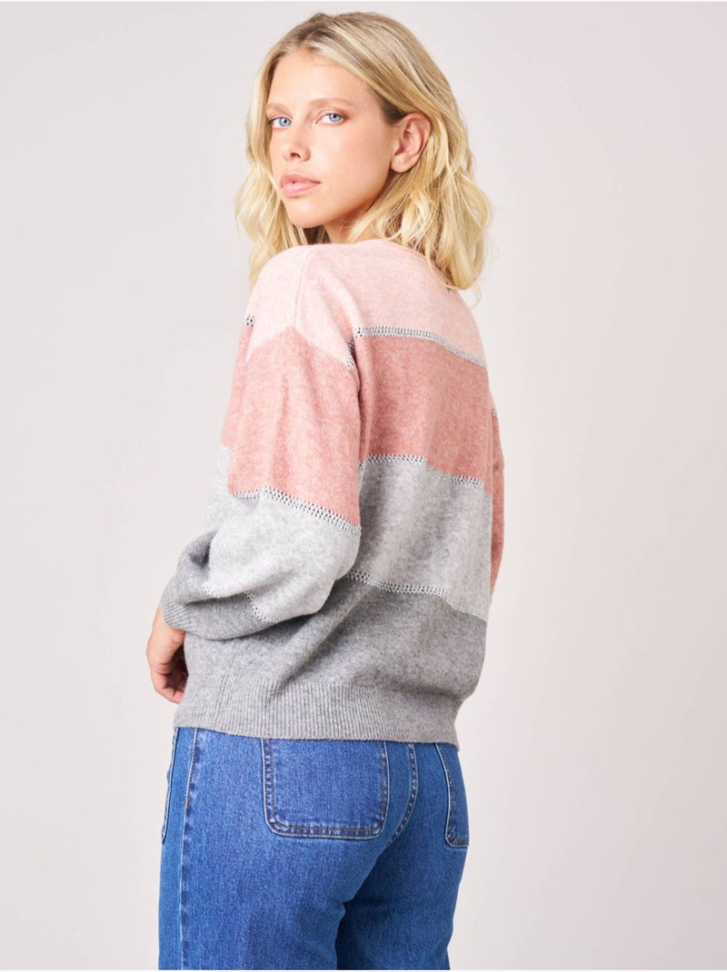 Pull femme en maille  'Deeluxe' Rose - Kiabi