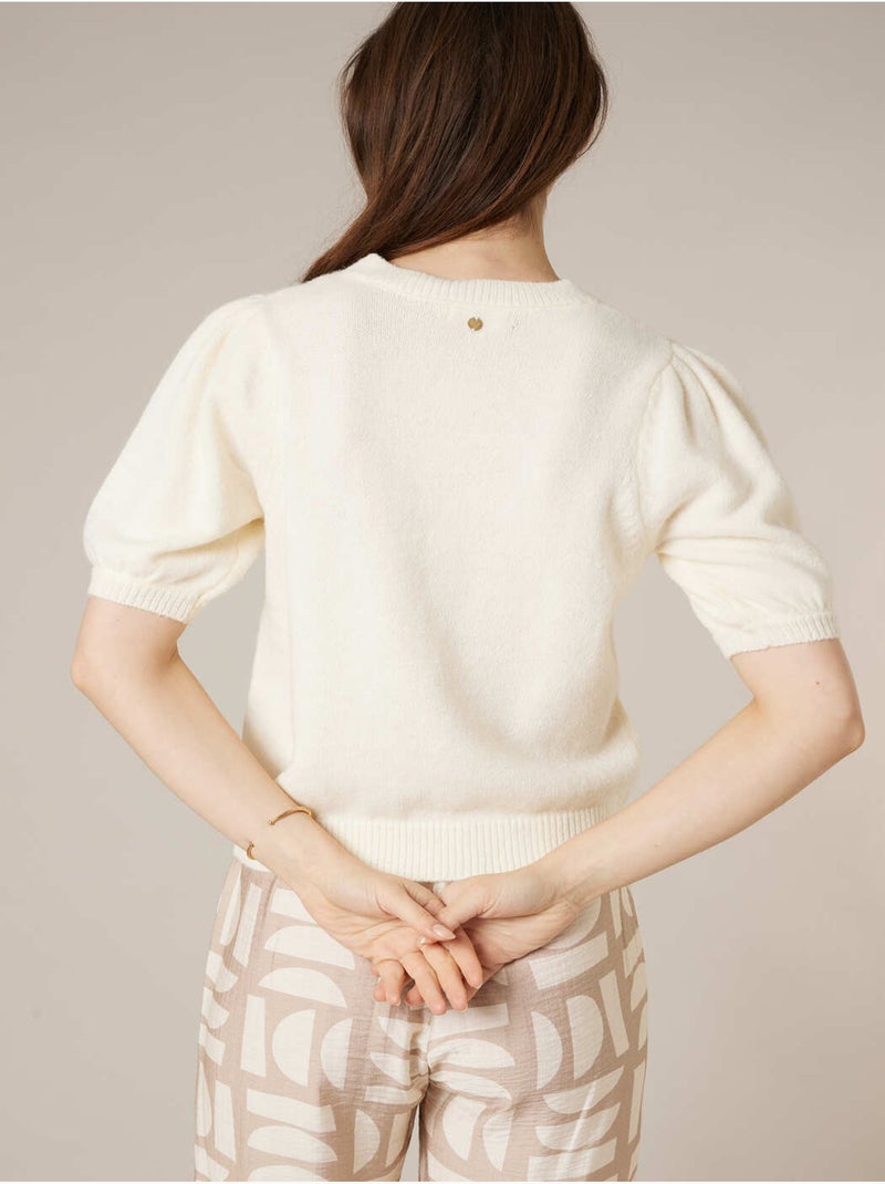 Pull femme en maille douce 'Deeluxe' Blanc - Kiabi