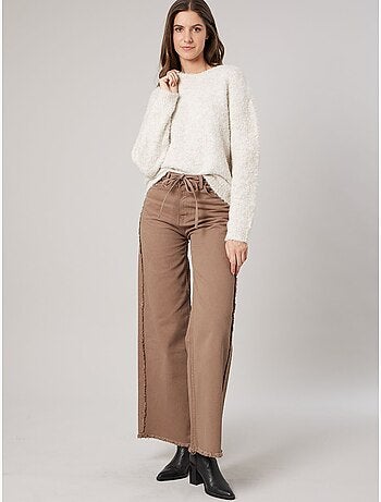 Pull femme en maille duveteuse effet brillant 'deeluxe'