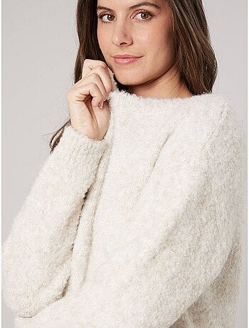 Pull femme en maille duveteuse effet brillant 'deeluxe'