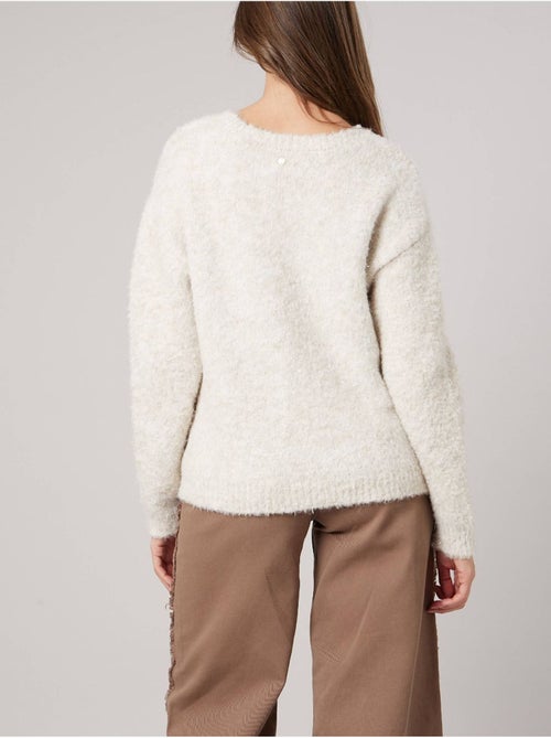 Pull femme en maille duveteuse effet brillant 'deeluxe' - Kiabi