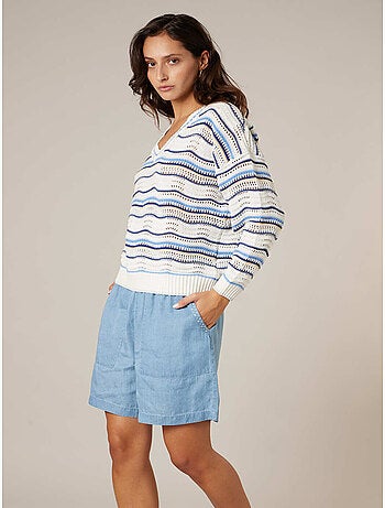 Pull femme en maille fantaisie 'Deeluxe'