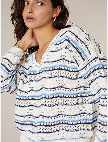 Pull femme en maille fantaisie 'Deeluxe'