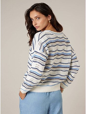 Pull femme en maille fantaisie 'Deeluxe'