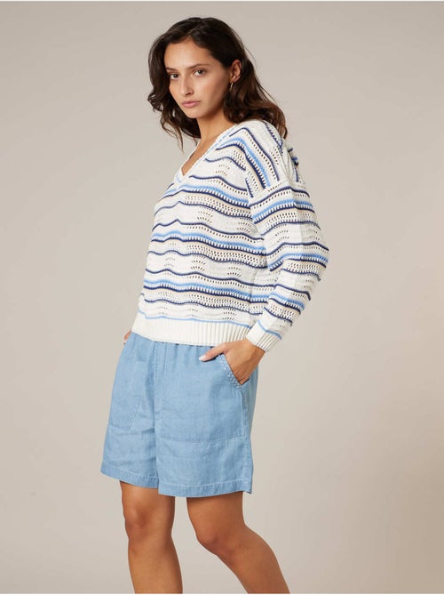 Pull femme en maille fantaisie 'Deeluxe' - Kiabi