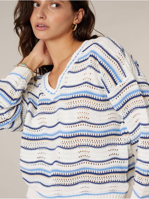 Pull femme en maille fantaisie 'Deeluxe' - Kiabi