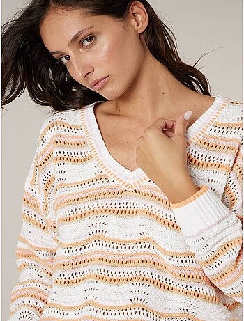 Pull femme en maille fantaisie 'Deeluxe'