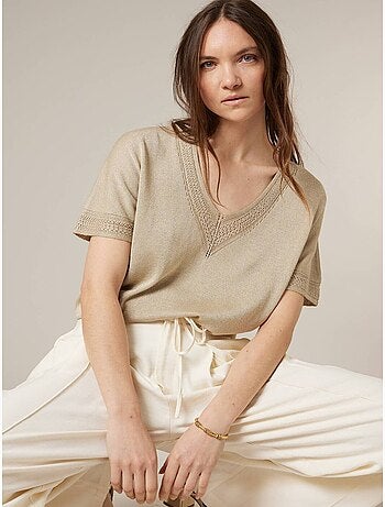 Pull femme en maille fine 'Deeluxe'