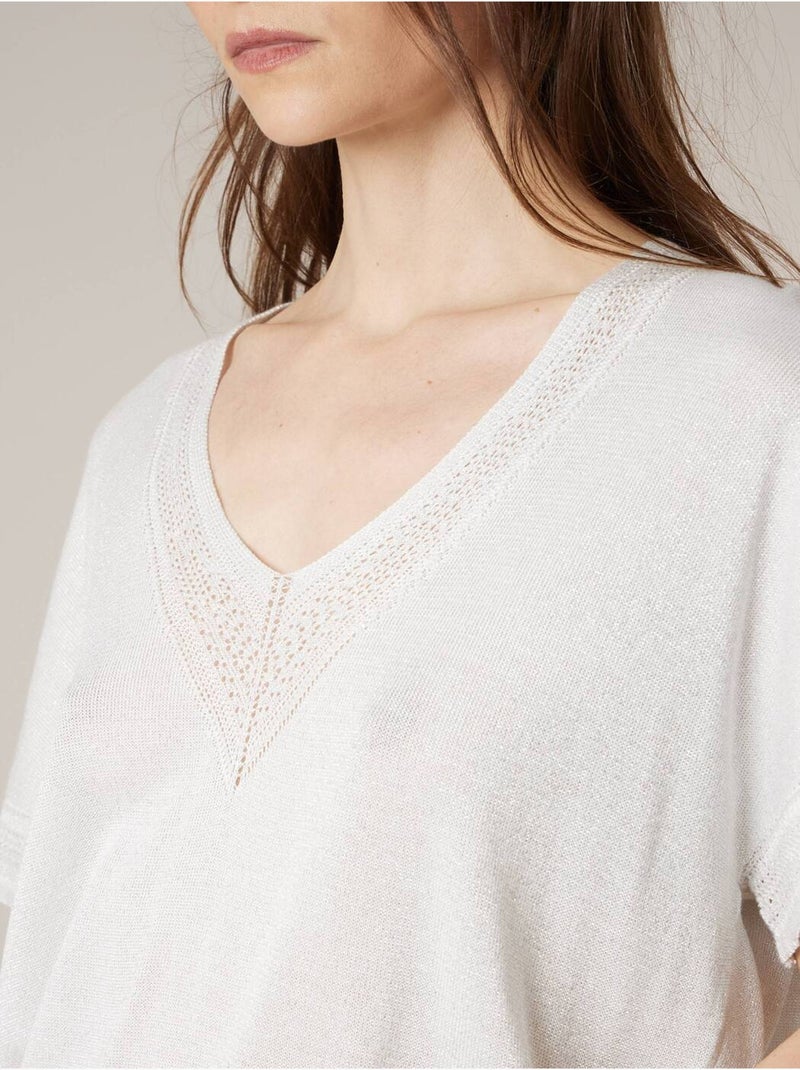 Pull femme en maille fine 'Deeluxe' Blanc - Kiabi