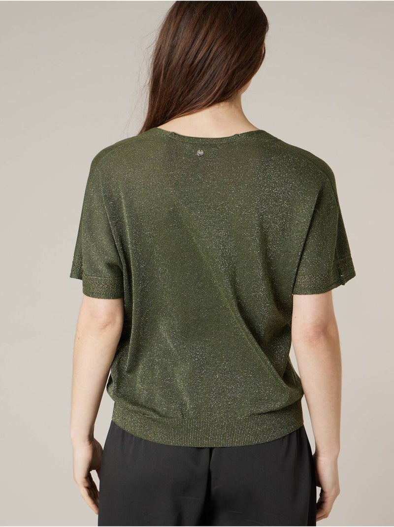 Pull femme en maille fine 'Deeluxe' Kaki - Kiabi