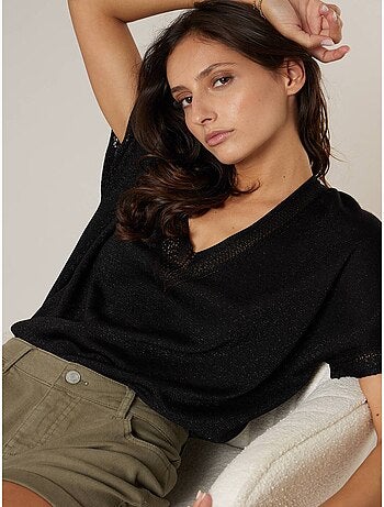 Pull femme en maille fine 'Deeluxe'