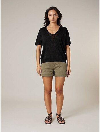 Pull femme en maille fine 'Deeluxe'