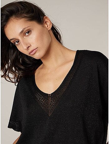 Pull femme en maille fine 'Deeluxe'
