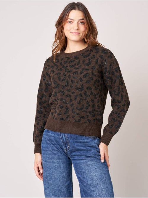 Pull femme en maille jacquard léopard 'deeluxe' - Kiabi Pull femme en maille jacquard léopard 'deeluxe' - Kiabi