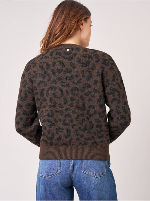 Pull femme en maille jacquard léopard 'deeluxe' - Kiabi Pull femme en maille jacquard léopard 'deeluxe' - Kiabi